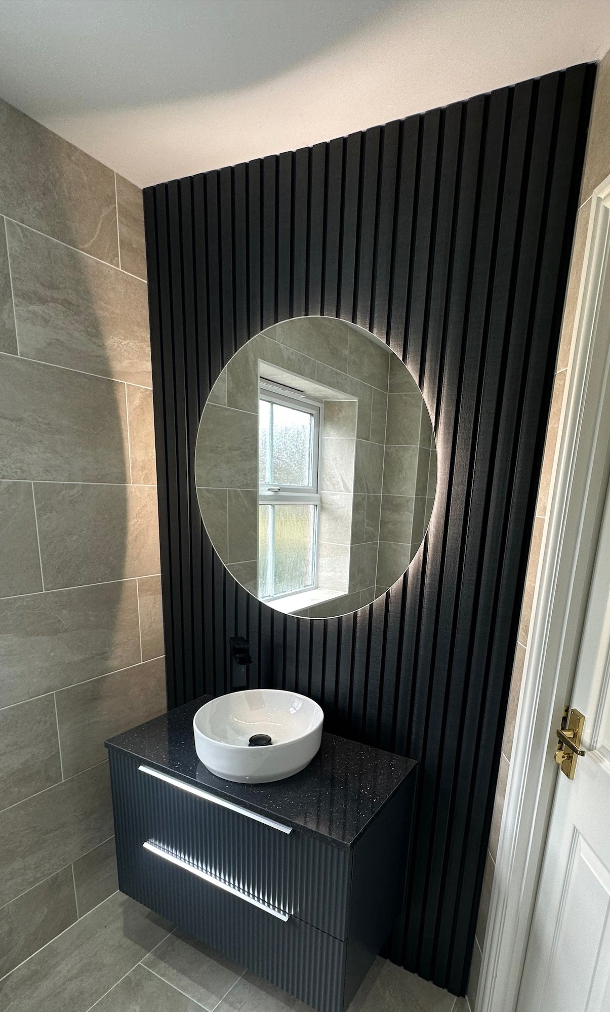 Slate Black Slat Wall Panel - Volga Panels™ (Moisture-proof)