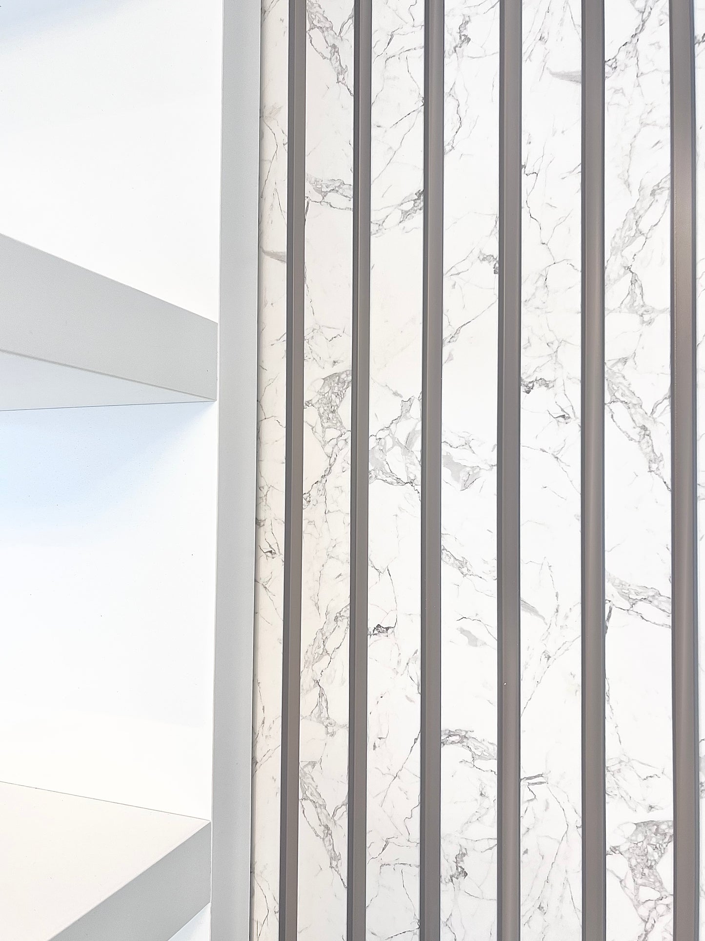 Calacatta Marble Slat Wall Panel - Volga Panels™ (Moisture-proof)
