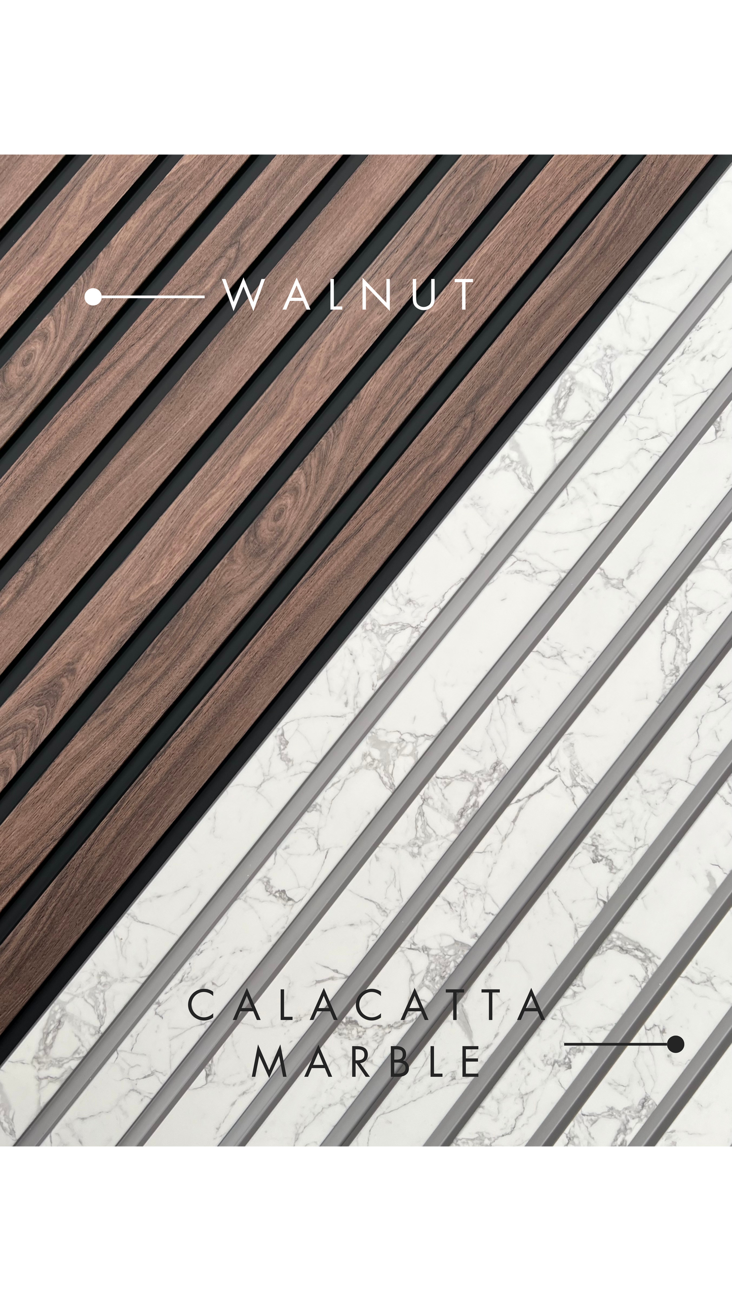 Calacatta Marble Slat Wall Panel - Volga Panels™ (Moisture-proof)