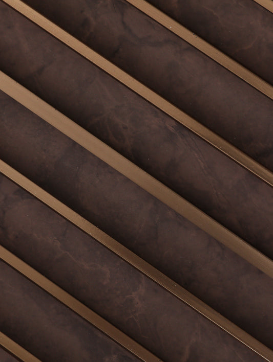 Mocha Marble Fluted Slat Wall Panel - Volga Panels™ (Moisture-proof)