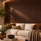 Mocha Marble Fluted Slat Wall Panel - Volga Panels™ (Moisture-proof)
