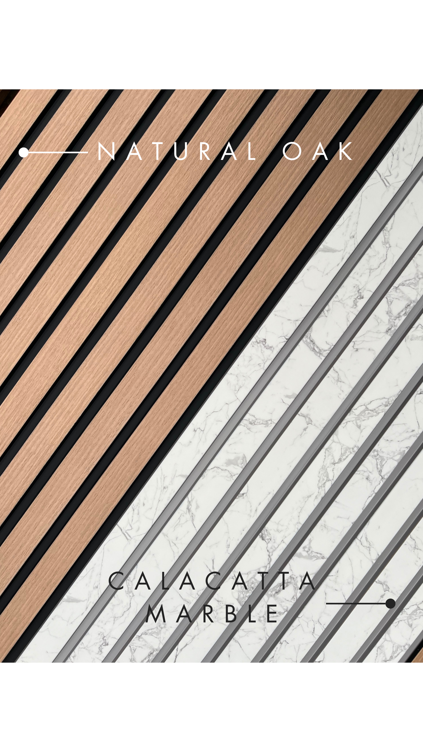 Calacatta Marble Slat Wall Panel - Volga Panels™