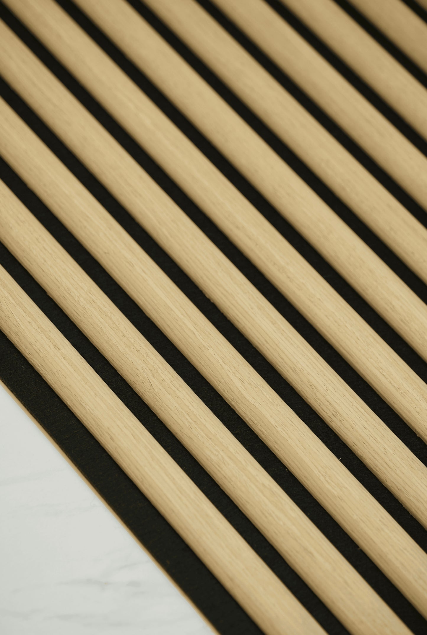 Natural Oak on Black Flexi Fluted Acoustic - Volga Panels™