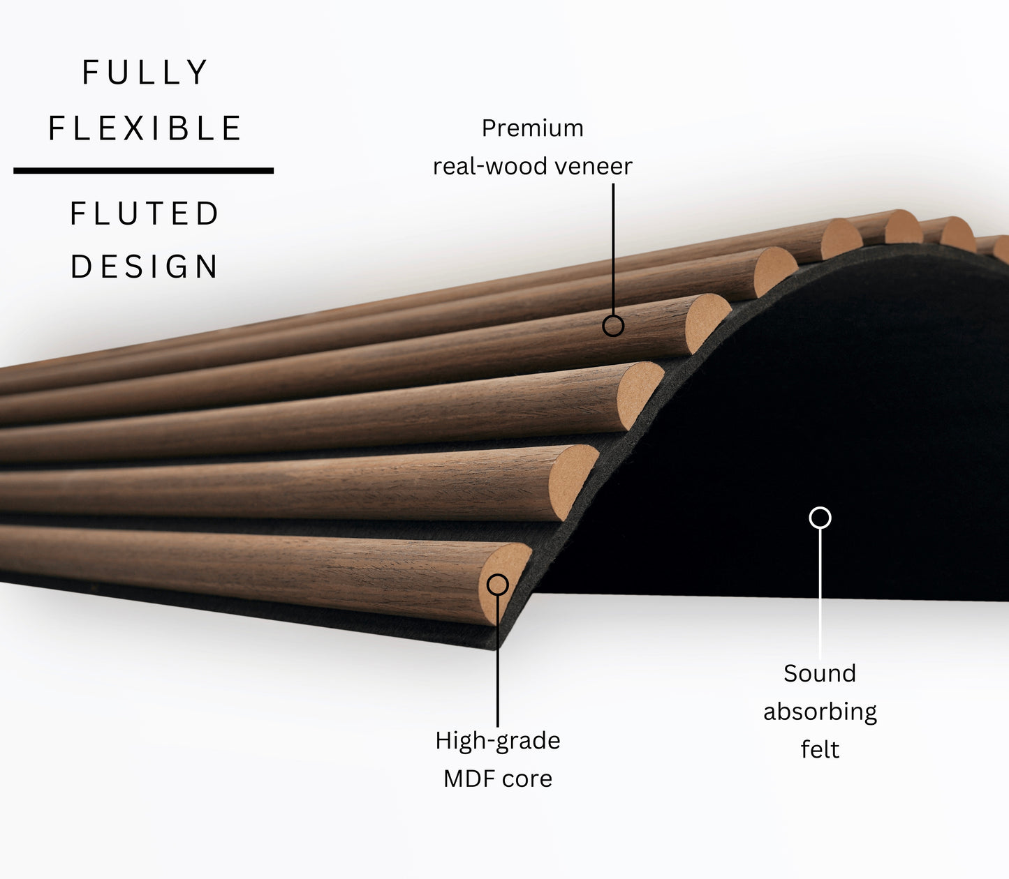 Walnut Flexi Fluted Acoustic - Volga Panels™