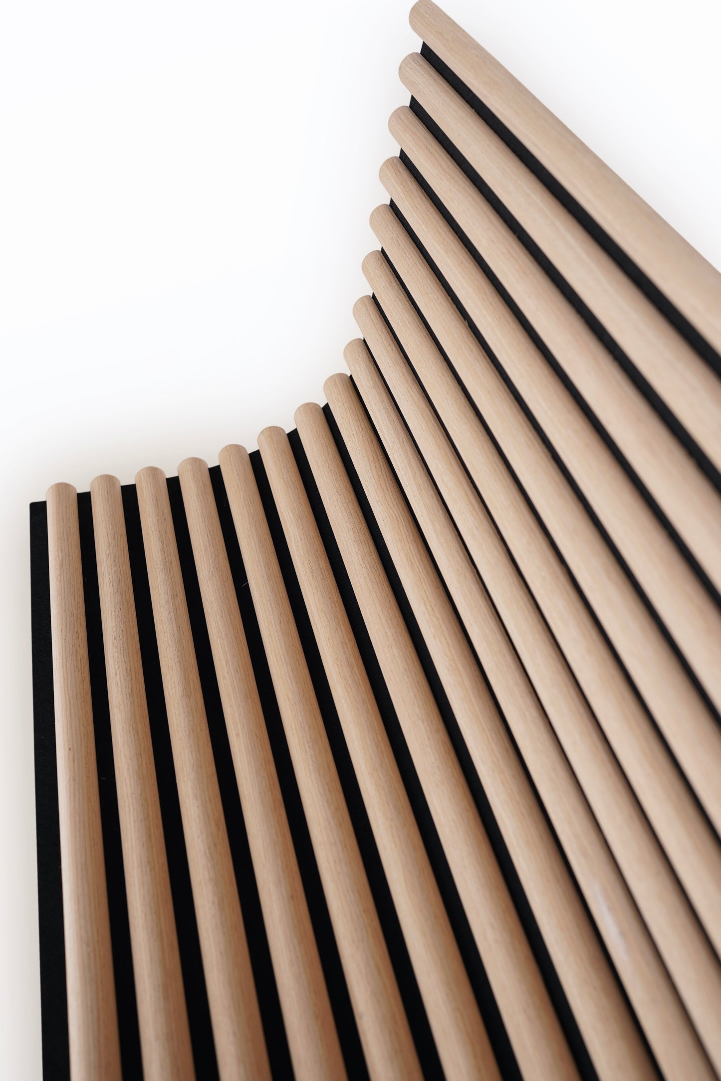 Natural Oak on Black Flexi Fluted Acoustic - Volga Panels™